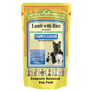 Cheap James Wellbeloved Puppy Pouch Lamb & Rice 10 x 150g