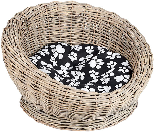 Circular Woven Basket Cat Bed