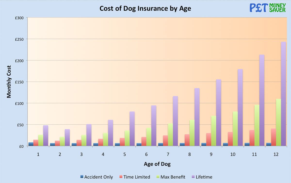 Cost of Dog Insurance by Age