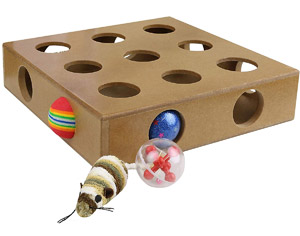 Interactive Peek-&-Play Cat Toy Box