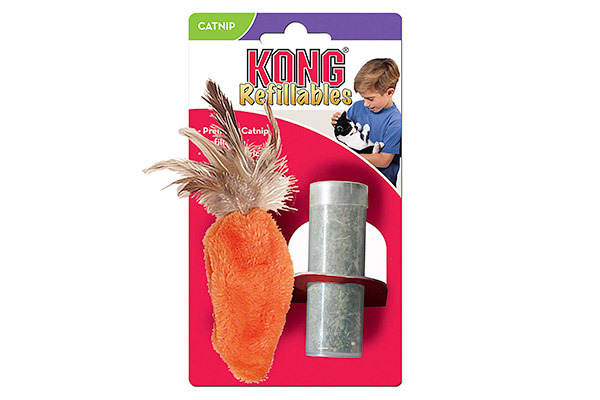 KONG Refillable Catnip Feather Top Carrot