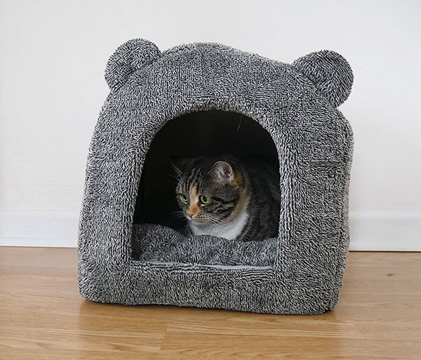 Rosewood Luxury Soft Fabric Teddy Bear Cat Cave