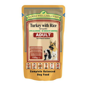 Cheap James Wellbeloved Adult Dog Pouch Turkey & Rice 10 x 150g