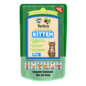 Cheap James Wellbeloved Kitten Pouch Turkey 12 x 85g