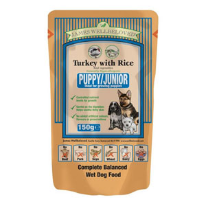 Cheap James Wellbeloved Puppy Pouch Turkey & Rice 10 x 150g