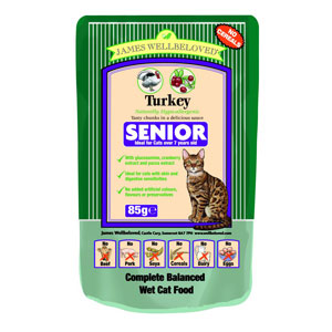 Cheap James Wellbeloved Senior Cat Pouch Turkey 12 x 85g